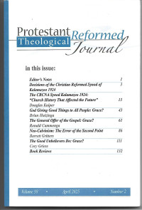 Image of Protestant Reformed Theological Journal Volume 58 Number 2
